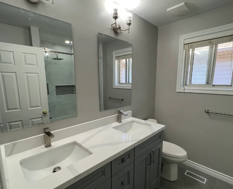 Double Sink Bathroom Renovation Niagara Region 905 Kitchen and Bath